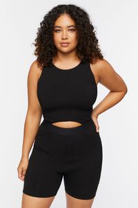 BLACK Plus Size Fitted Cutout Romper, image 6