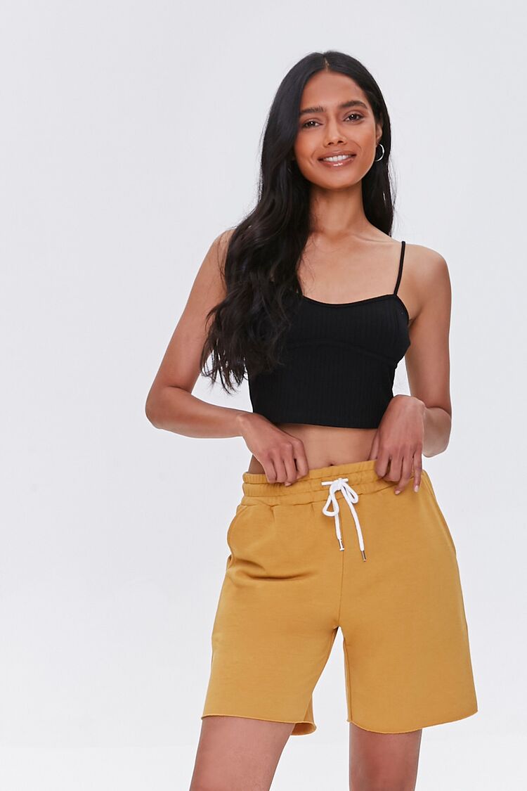 Women Basic French Terry Sweatshorts in Mustard Small FOREVER 21 on sale 2022