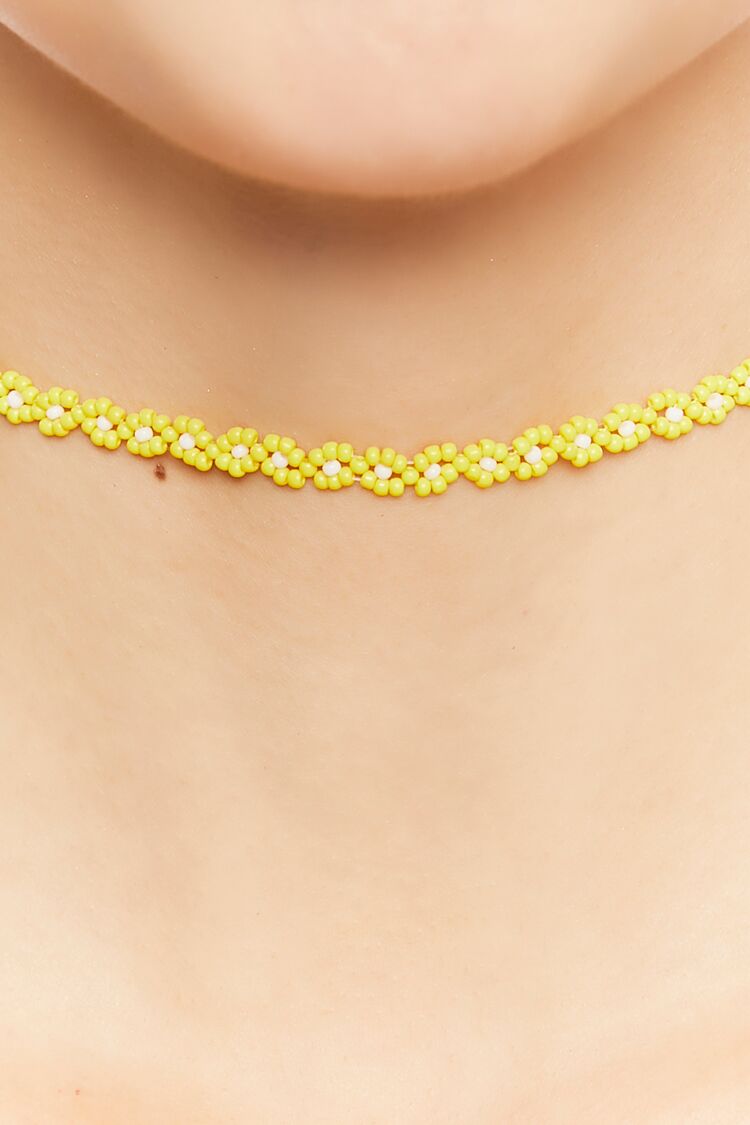 Women’s Beaded Floral Choker in Yellow Accessories on sale 2022 2