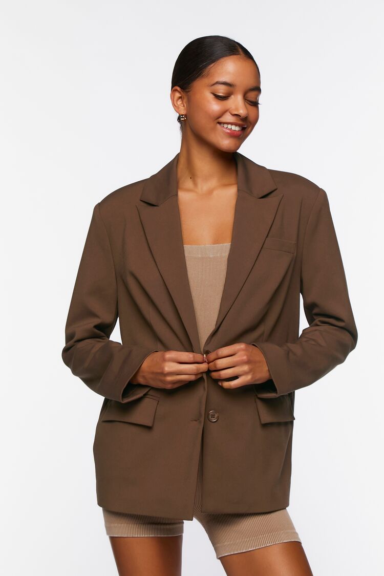 Women's Peak Lapel Single-Breasted Blazer in Dark Brown Small - 2023 ❤️  CooperativaShop ✓