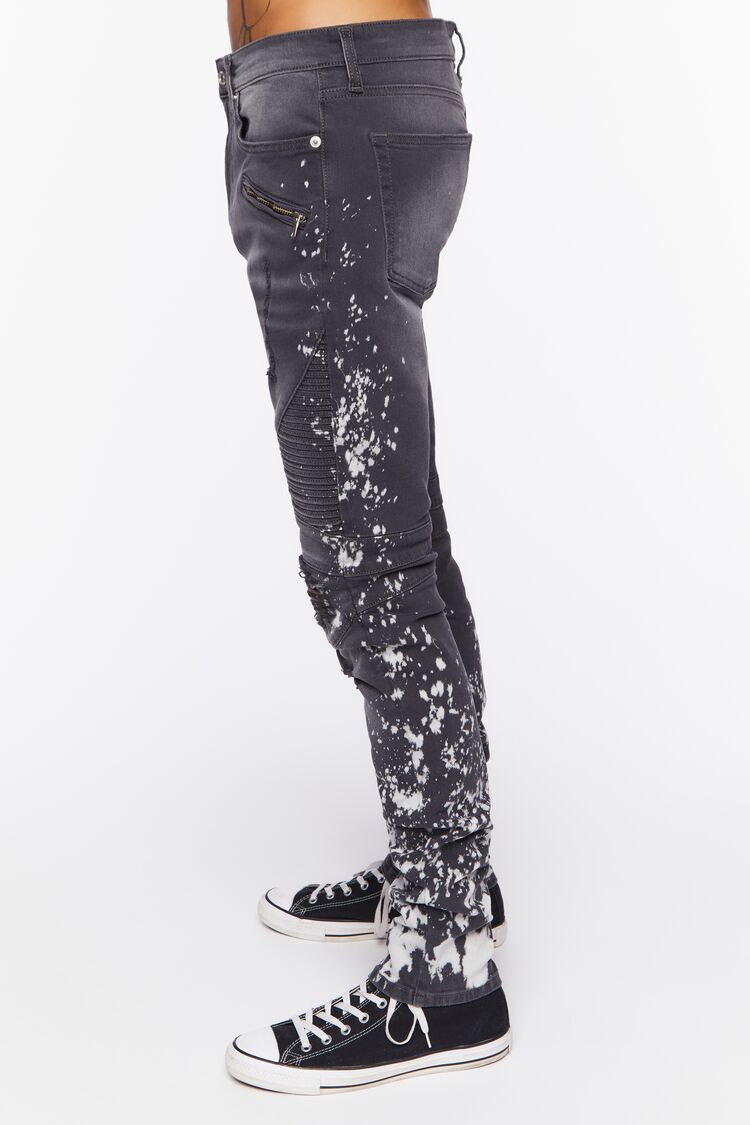 Men Distressed Paint Splatter Skinny Jeans in Grey,  29 21MEN on sale 2022 2