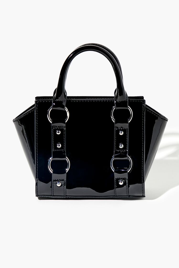 Women’s Faux Patent Leather Satchel in Black Accessories on sale 2022
