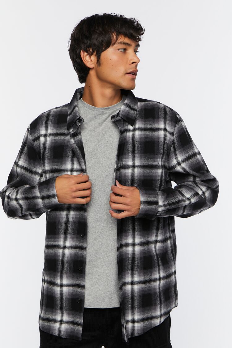 Plaid Long-Sleeve Flannel Shirt