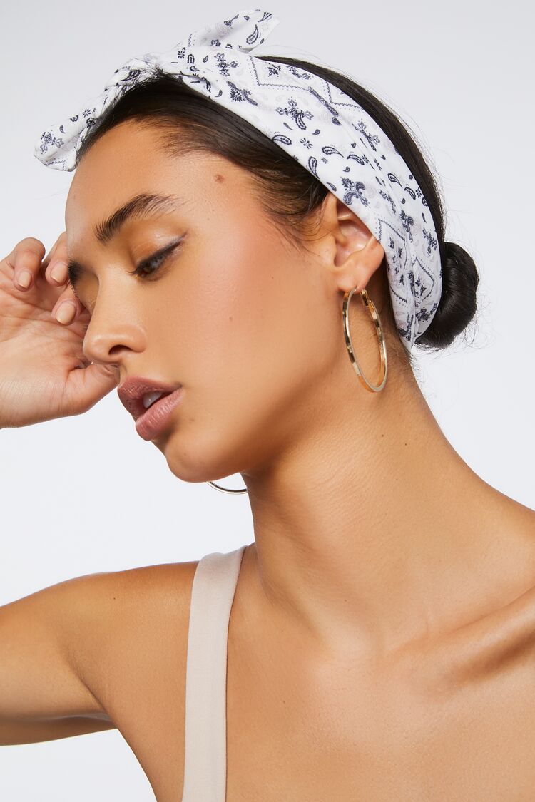 Knotted Bandana Headwrap in White Accessories on sale 2022 2