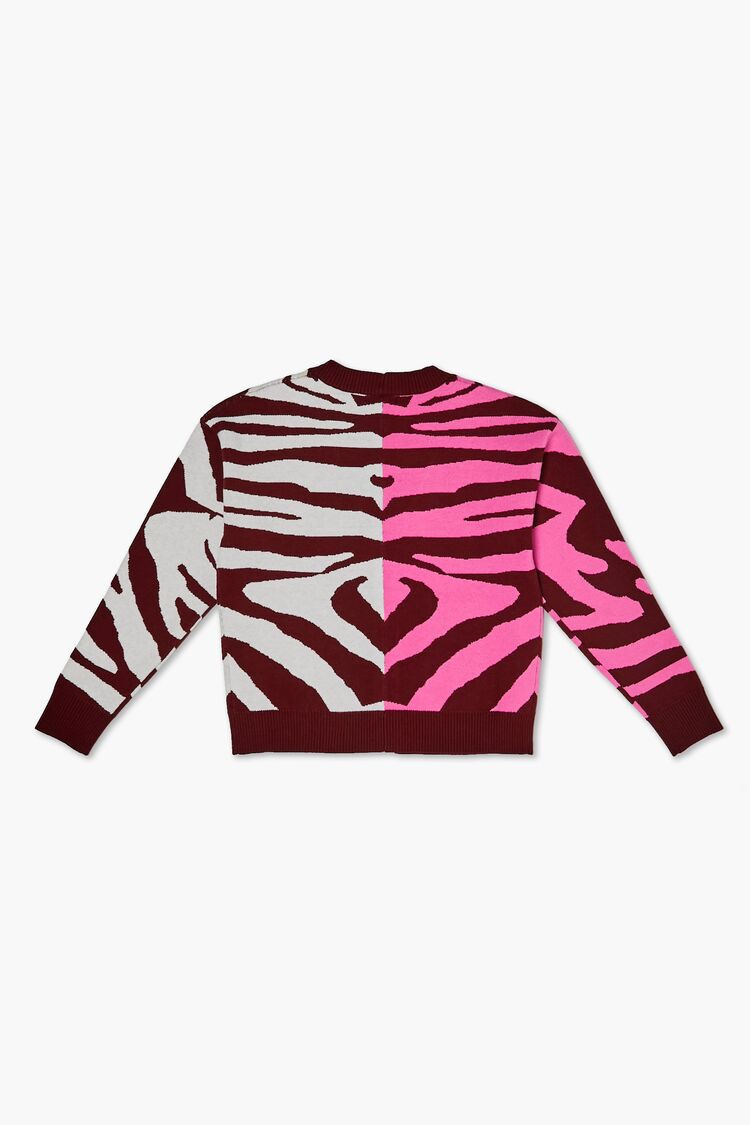 Girls Colorblock Zebra Cardigan (Kids) in Pink,  9/10 (Girls on sale 2022 2