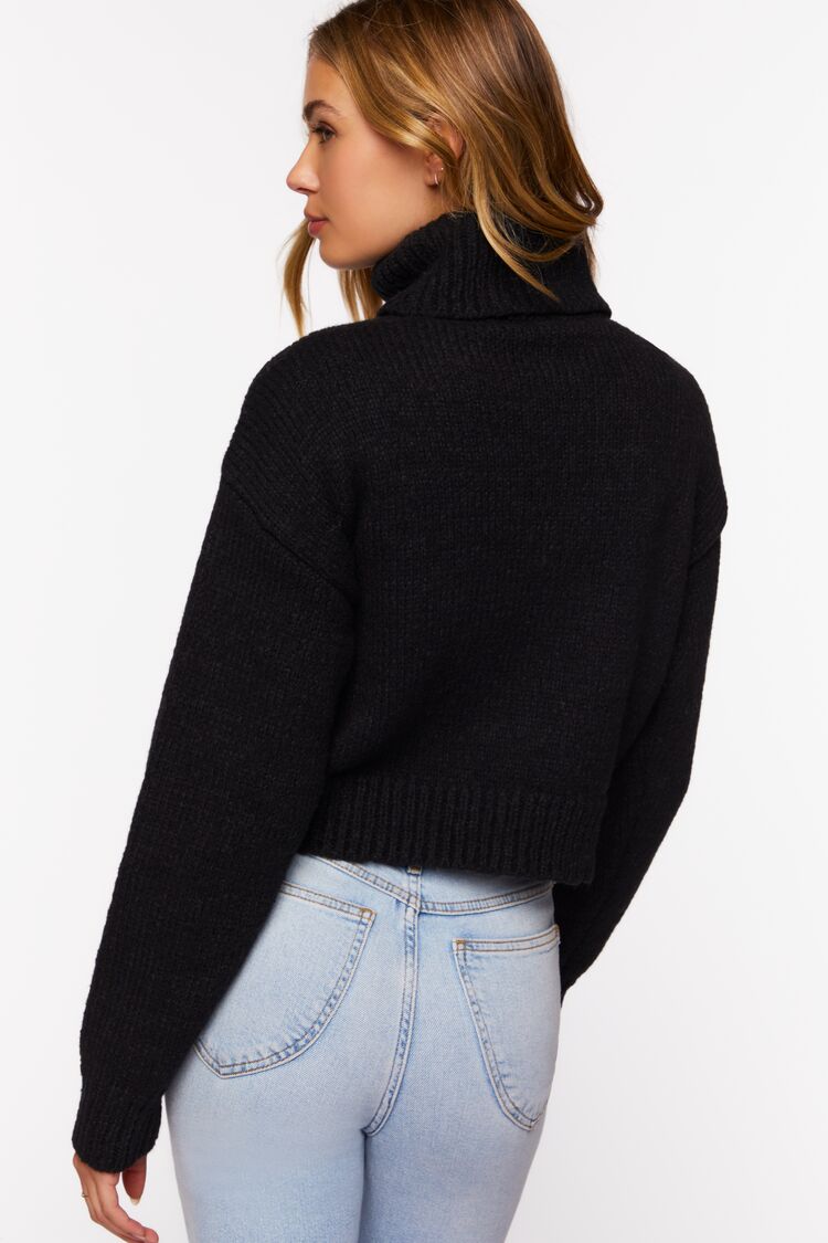 Women’s Turtleneck Marled Sweater in Black Medium black on sale 2022 5