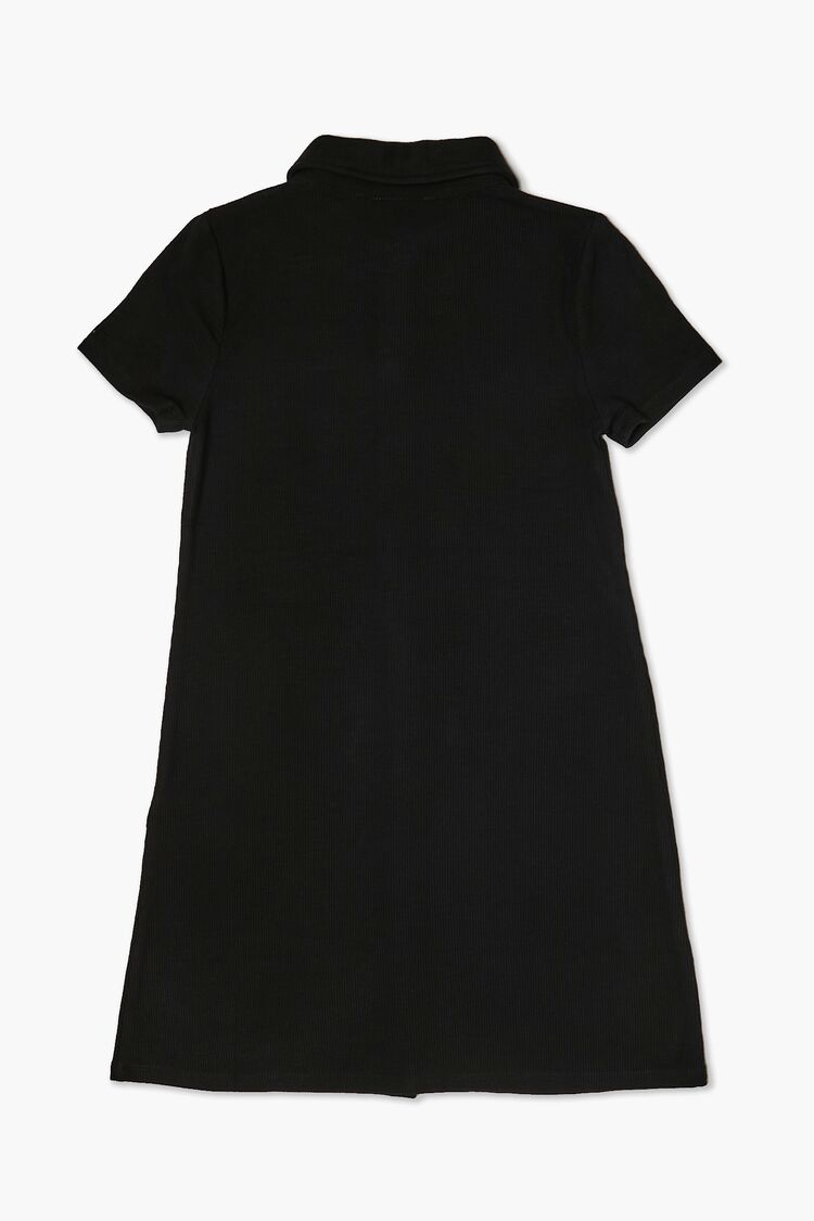 Girls Ribbed Knit Shirt Dress (Kids) in Black,  13/14 (Girls on sale 2022 2