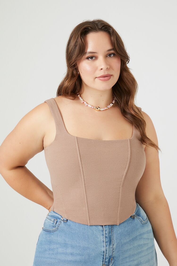 Plus Size Corset Crop Top | Forever 21