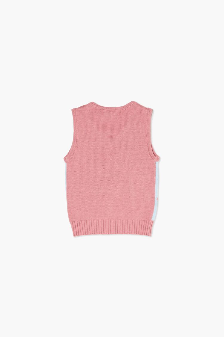 Girls Argyle Sweater Vest (Kids) in Pink,  13/14 (Girls on sale 2022 2