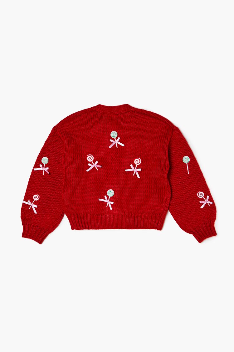 Girls Lollipop Cardigan Sweater (Kids) in Red,  9/10 (Girls on sale 2022 2