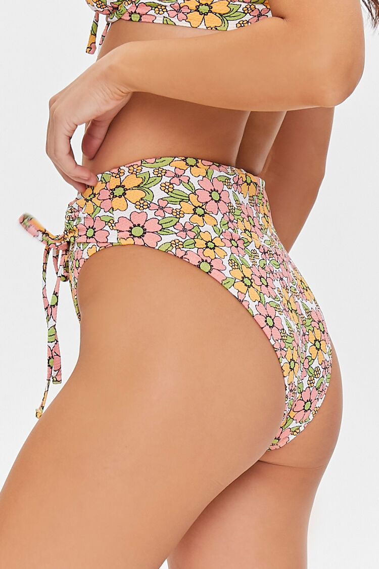 Women Floral High-Rise Bikini Bottoms in Orange/Pink,  XL FOREVER 21 on sale 2022 2