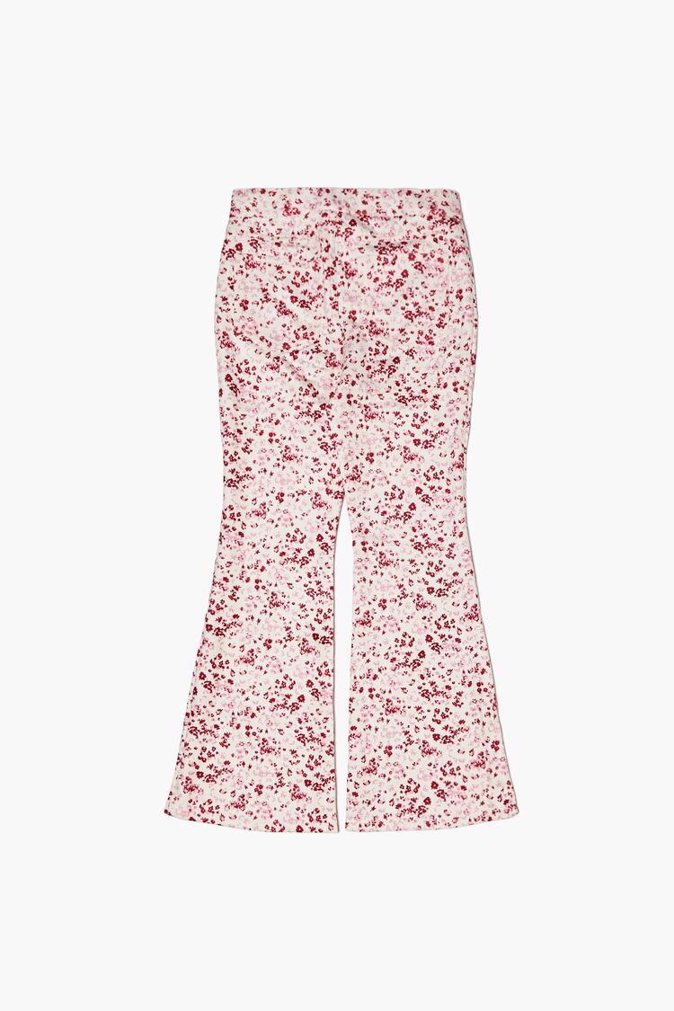 Girls Floral Print Flare Pants (Kids) in Pink,  13/14 (Girls on sale 2022 2