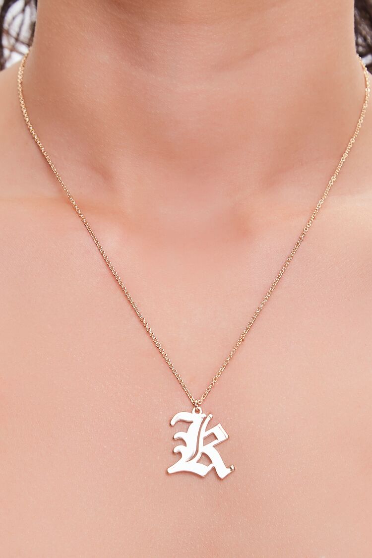 Women Initial Pendant Chain Necklace in Gold/K FOREVER 21 on sale 2022