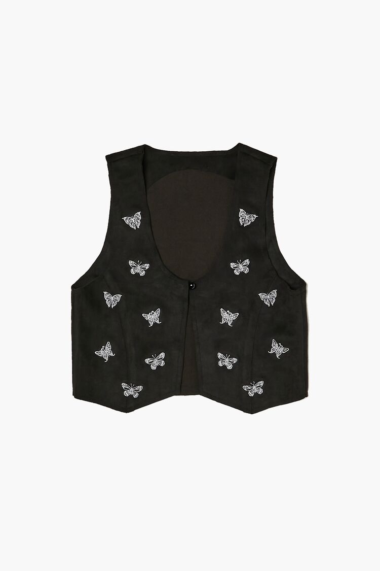 Girls Butterfly Print Vest (Kids) in Black/White,  11/12 (Girls on sale 2022