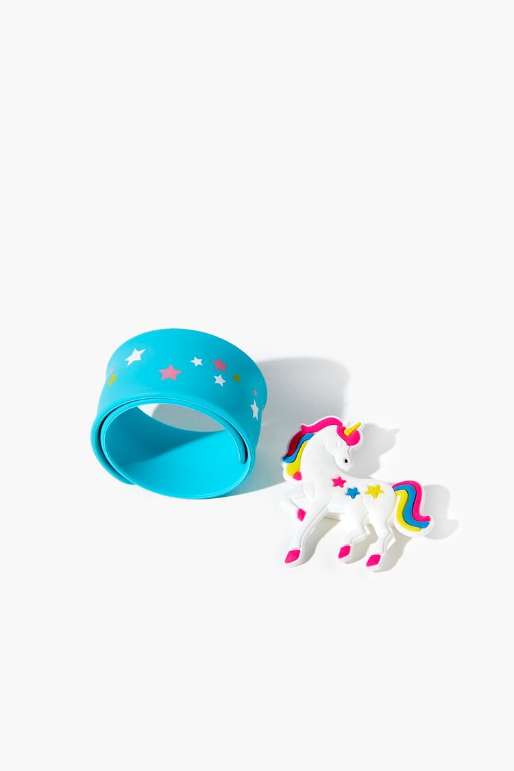 Girls Unicorn Snap Bracelet (Kids) in White/Blue (Girls on sale 2022 2