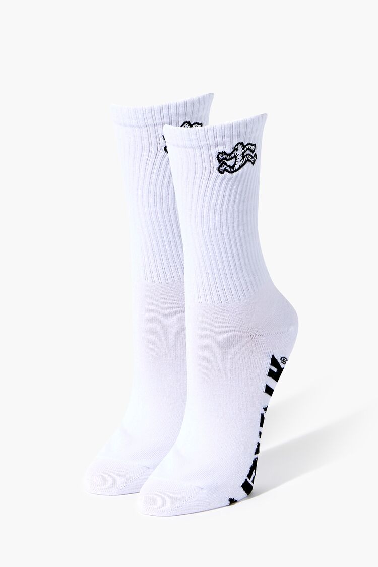 Embroidered Airwalk Crew Socks in White Accessories on sale 2022 2