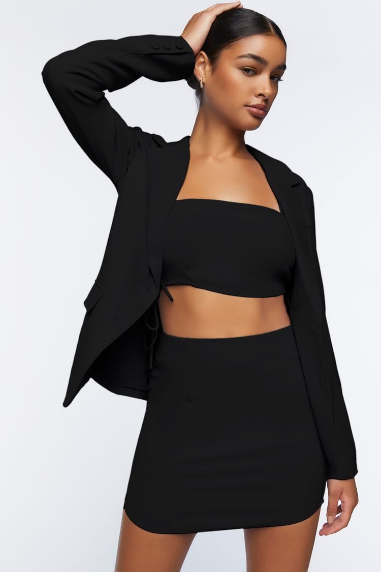 Women’s Blazer Cami & Mini Skirt Set in Black Medium black on sale 2022