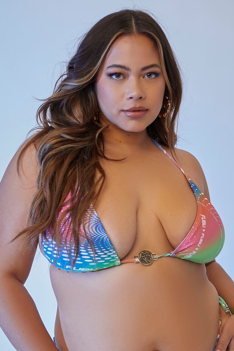 Women FUBU Bikini Top in Campanula,  2X PLUS on sale 2022