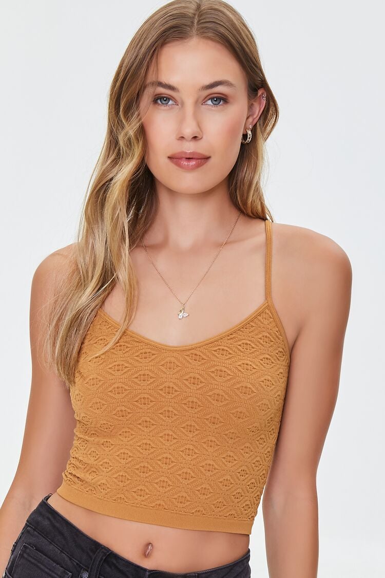 Women’s Textured Cropped Cami in Maple Medium cami on sale 2022