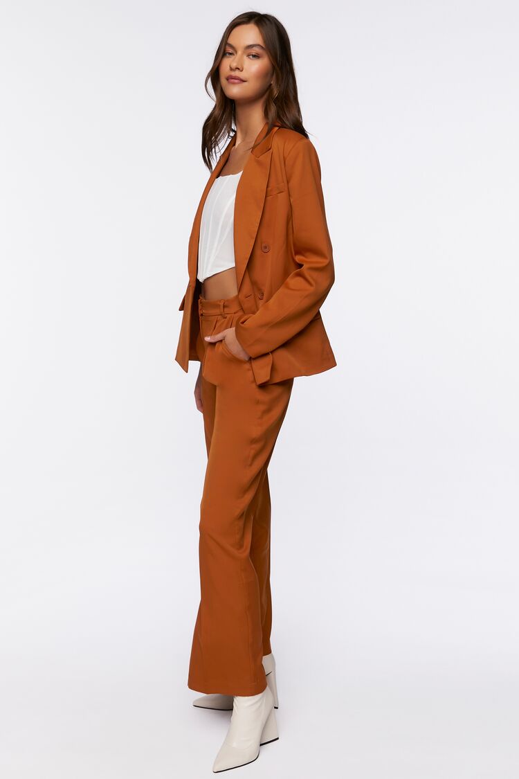 Women’s Double-Breasted Suit Blazer & Pants Set in Tan Medium blazer on sale 2022 2
