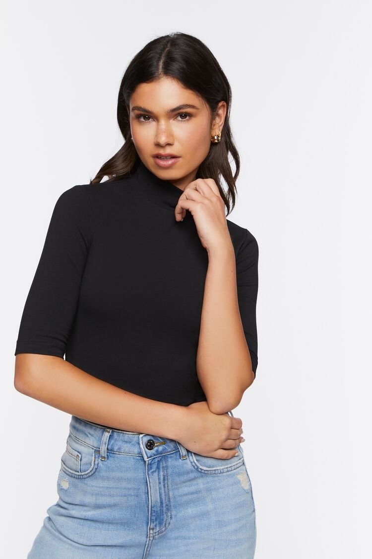 Fitted Turtleneck Top