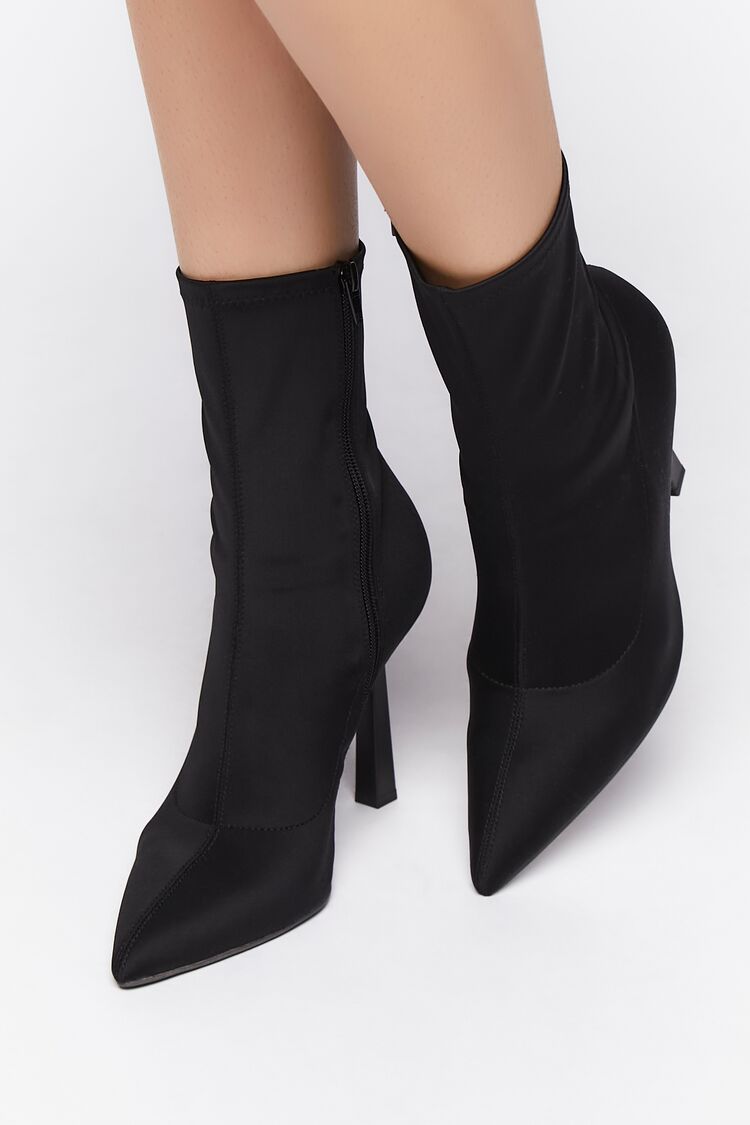 Pointed-Toe Stiletto Sock Booties