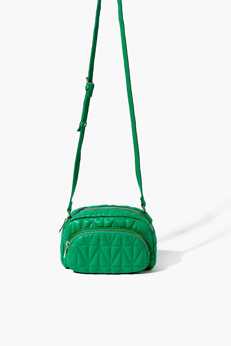Women’s Quilted Faux Leather Crossbody Bag in Green Accessories on sale 2022