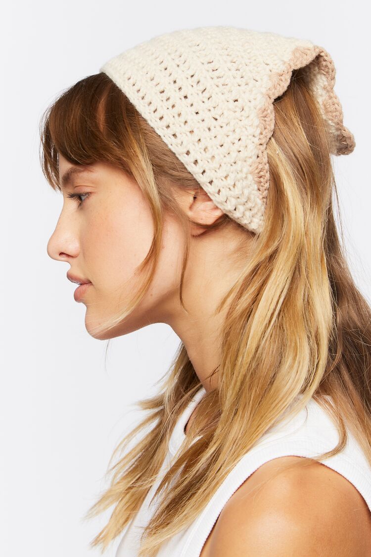 Crochet Bandana Headwrap in Oatmeal/Taupe Accessories on sale 2022 2