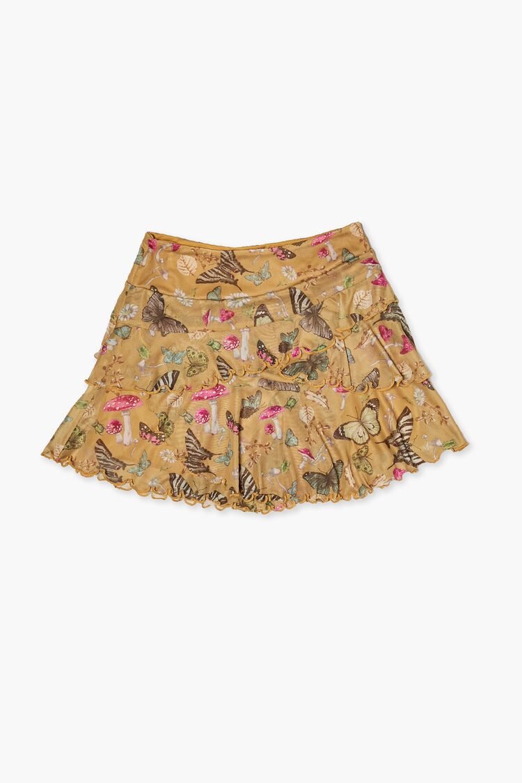 Girls Butterfly Print Skirt (Kids) in Amber,  13/14 (Girls on sale 2022