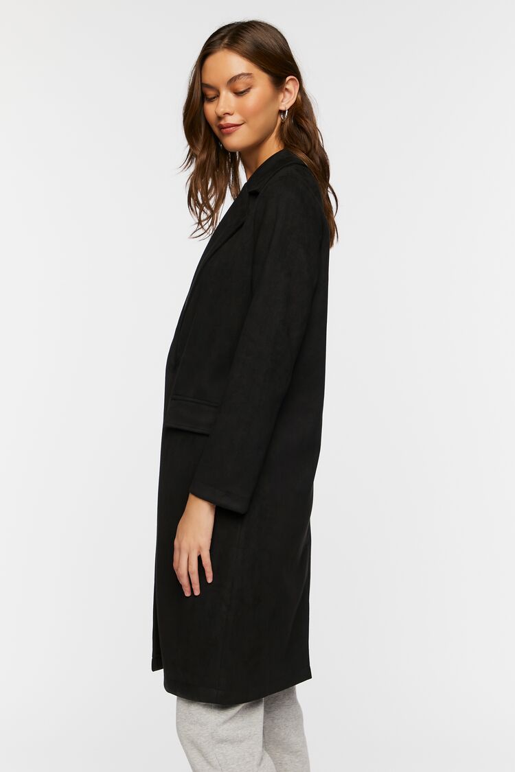 Women’s Faux Suede Trench Coat in Black Medium black on sale 2022 2