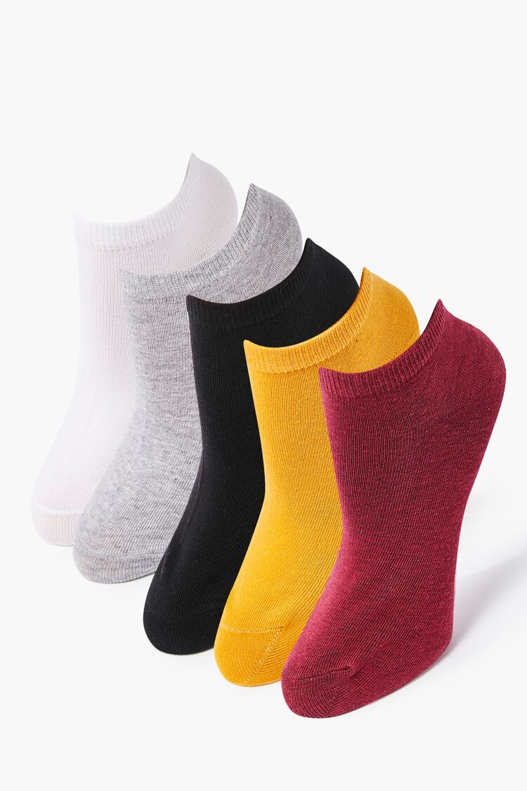 Ankle Sock Set – 5 pack in Burgundy/Mustard Accessories on sale 2022