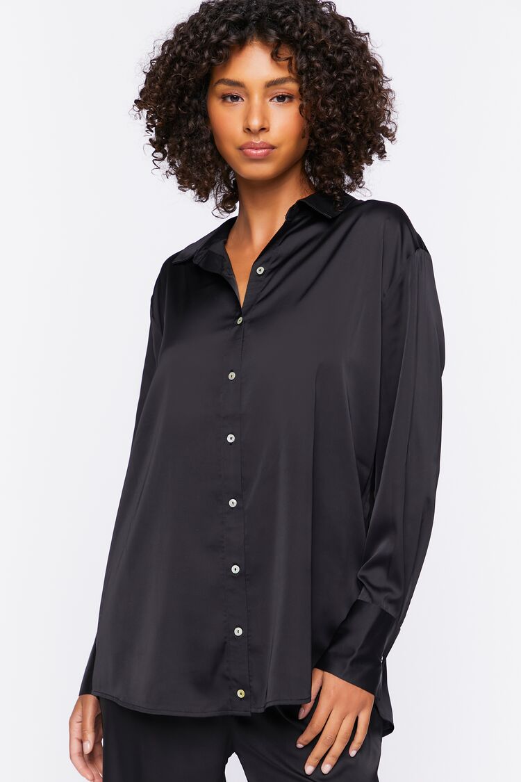 Women's Satin Jacquard Sleep Shirt, Women's Intimates & Sleepwear