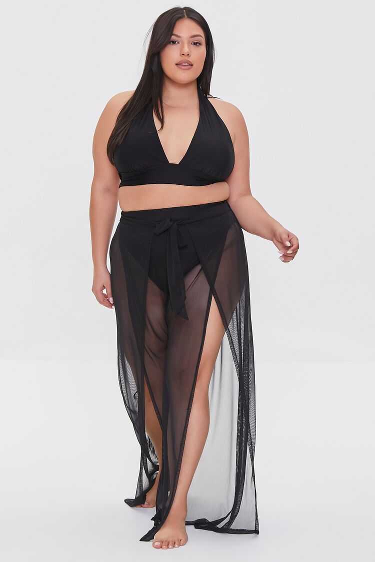 Women’s Mesh Swim Cover-Up Pants in Black,  0X black on sale 2022