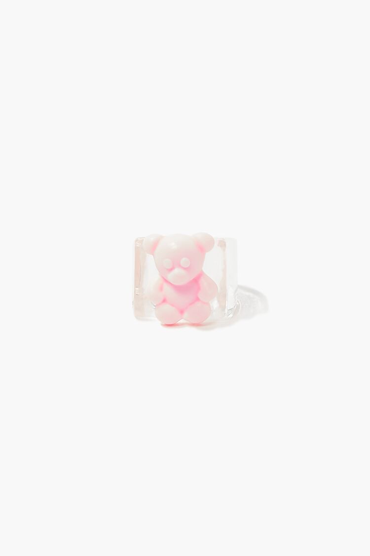 Women Teddy Bear Cocktail Ring in Pink/White,  8 FOREVER 21 on sale 2022