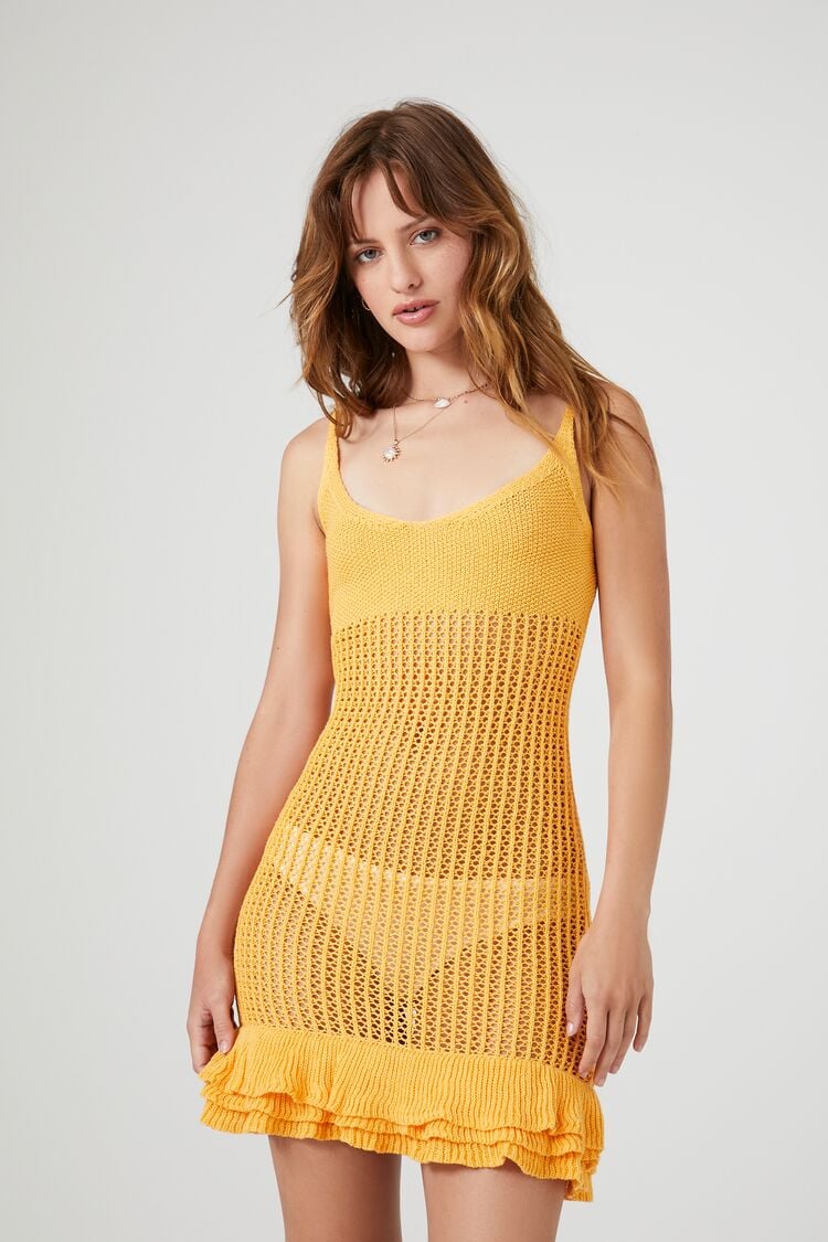 Crochet Ruffle Mini Dress | Forever 21