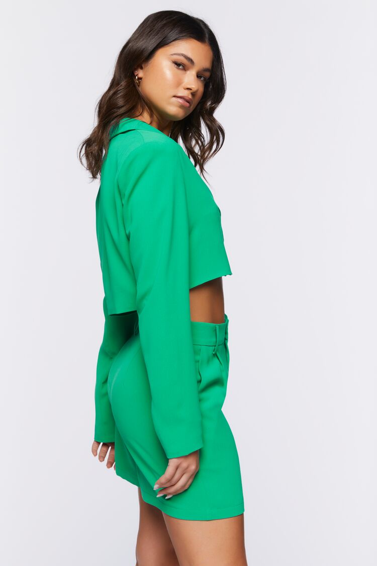 Women Cropped Blazer & Shorts Set in Green Small FOREVER 21 on sale 2022 2