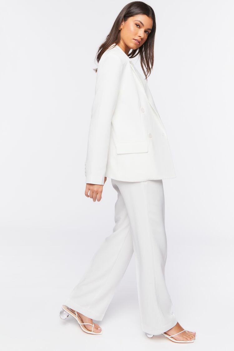 Women Double-Breasted Suit Blazer & Pants Set in Cream,  XL FOREVER 21 on sale 2022 2