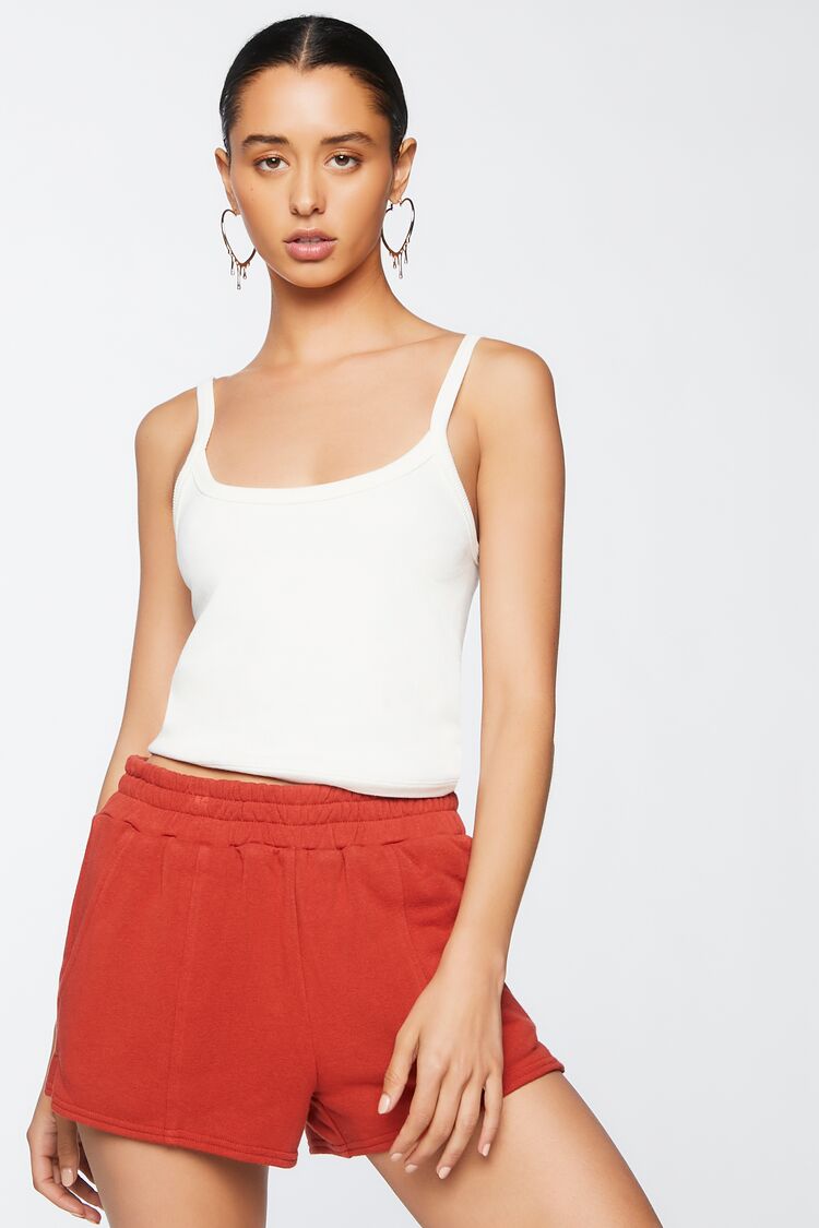 Women French Terry High-Rise Shorts in Rust,  XS FOREVER 21 on sale 2022