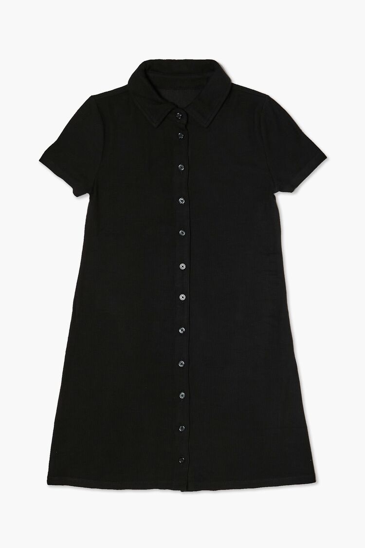 Girls Ribbed Knit Shirt Dress (Kids) in Black,  9/10 (Girls on sale 2022