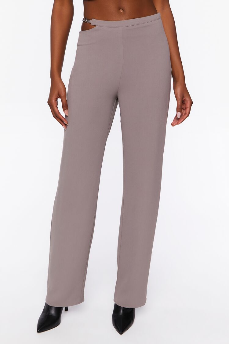 Women’s Chain Cutout Low-Rise Pants in Steeple Grey,  XS Bottoms on sale 2022 4