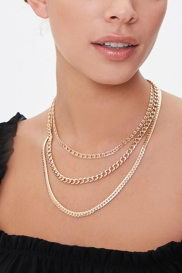 Women Chain Necklace Set in Gold FOREVER 21 on sale 2022