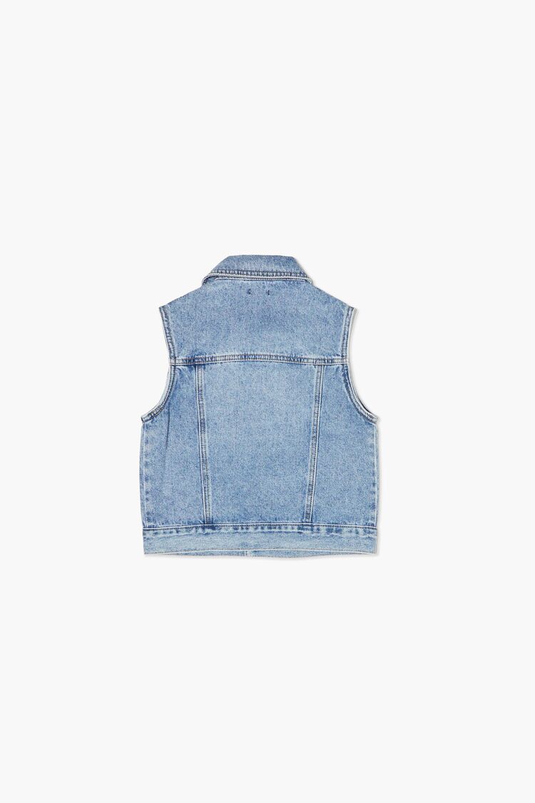 Girls Button-Up Denim Vest (Kids) in Medium Denim,  11/12 (Girls on sale 2022 2