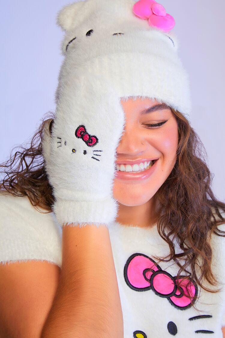 Hello Kitty Accessories Y2k, White Hello Kitty Beanies