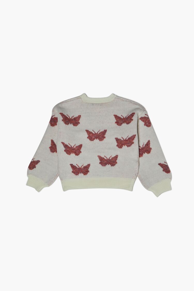 Girls Butterfly Print Sweater (Kids) in Cream,  13/14 (Girls on sale 2022 2