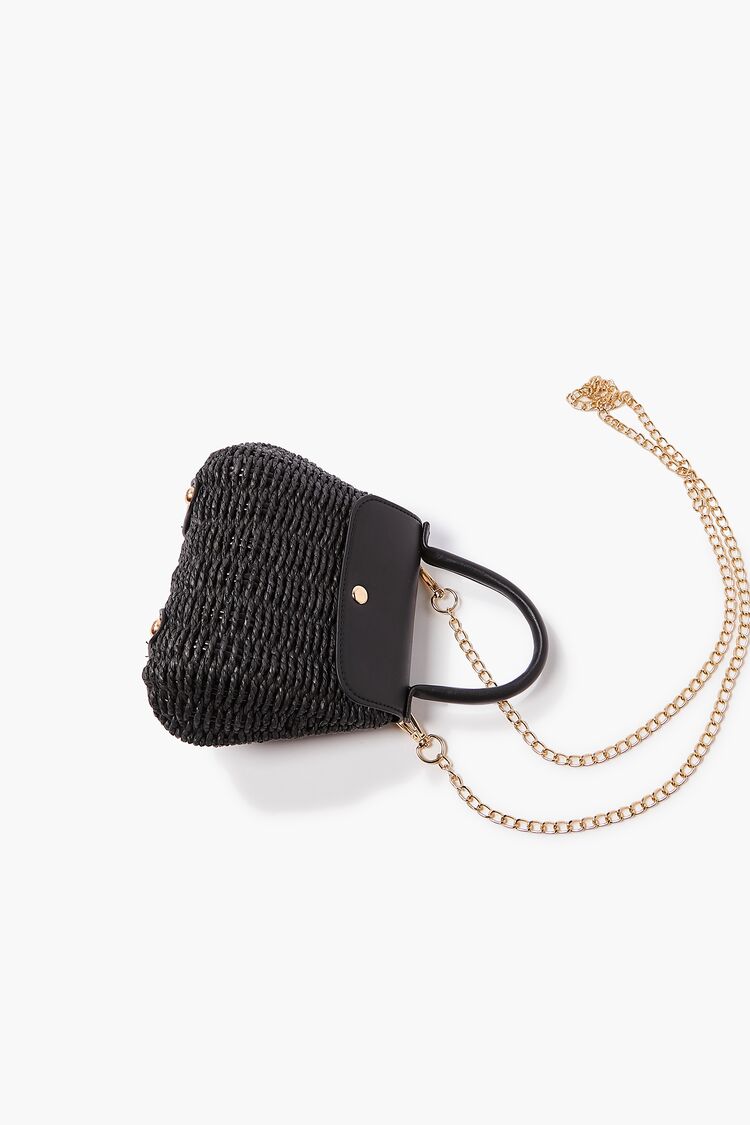 Women’s Straw Chain Crossbody Bag in Black Accessories on sale 2022 2