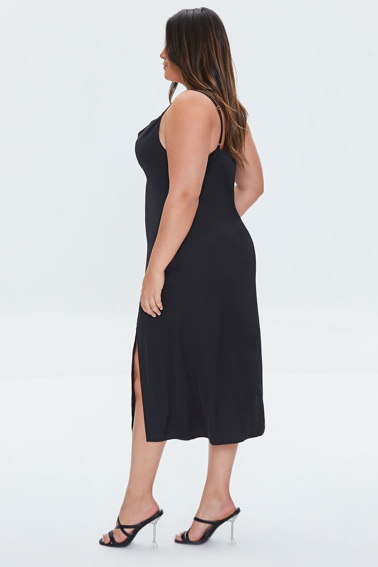 Women Satin Cowl Slip Dress in Black,  1X PLUS on sale 2022 2