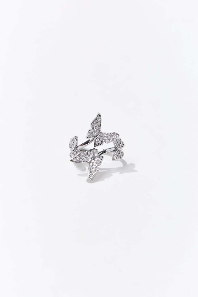 Women Butterfly Charm Cocktail Ring in Silver,  6 FOREVER 21 on sale 2022