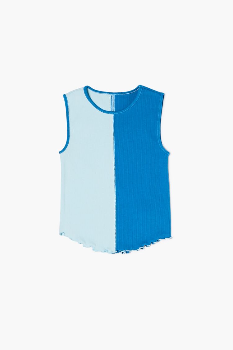 Girls Colorblock Tank Top (Kids) in Powder Blue/Blue,  13/14 (Girls on sale 2022