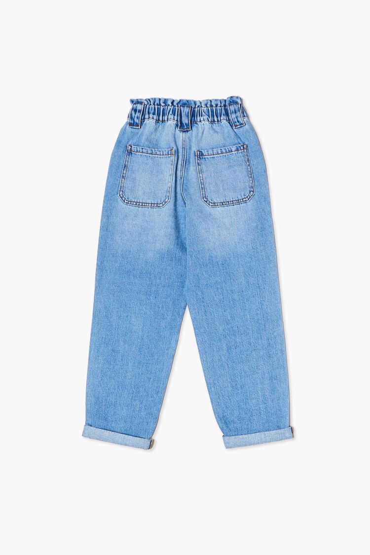 Girls Distressed Paperbag Jeans (Kids) in Medium Denim,  9/10 (Girls on sale 2022 2