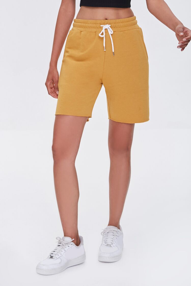 Women Basic French Terry Sweatshorts in Mustard Small FOREVER 21 on sale 2022 2